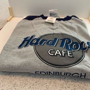 Vintage New 2001 W/Tag Hard RockCafe Edinburgh Scotland T-Shirt Xl Raglan Sleeve